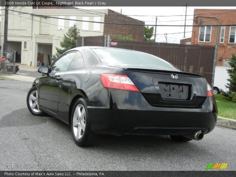 Nighthawk Black Pearl / Gray 2008 Honda Civic LX Coupe