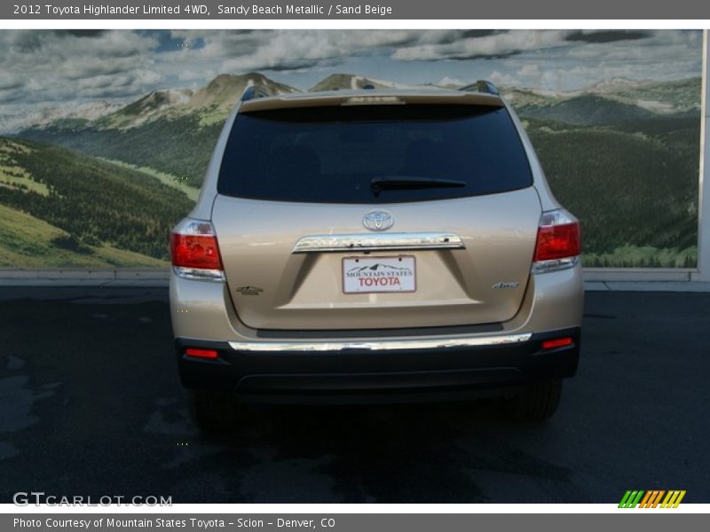 Sandy Beach Metallic / Sand Beige 2012 Toyota Highlander Limited 4WD