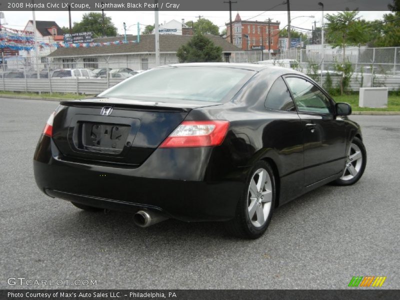 Nighthawk Black Pearl / Gray 2008 Honda Civic LX Coupe