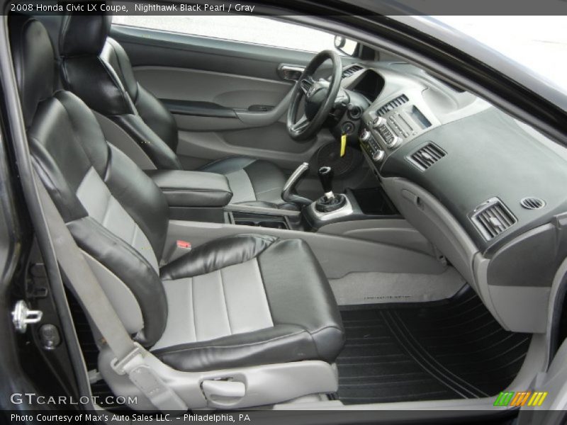 Nighthawk Black Pearl / Gray 2008 Honda Civic LX Coupe