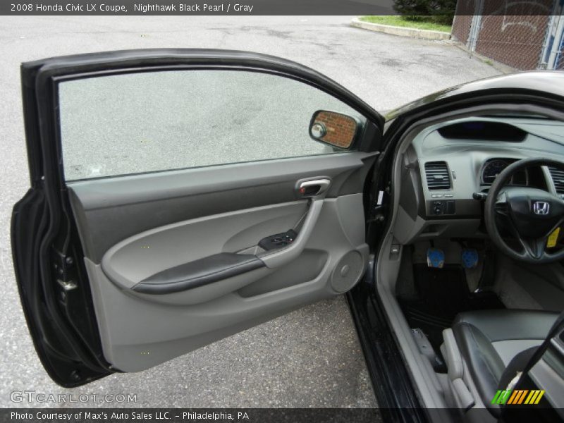 Nighthawk Black Pearl / Gray 2008 Honda Civic LX Coupe