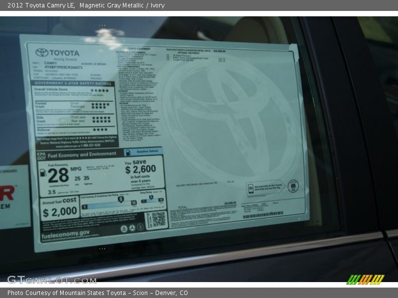 Magnetic Gray Metallic / Ivory 2012 Toyota Camry LE