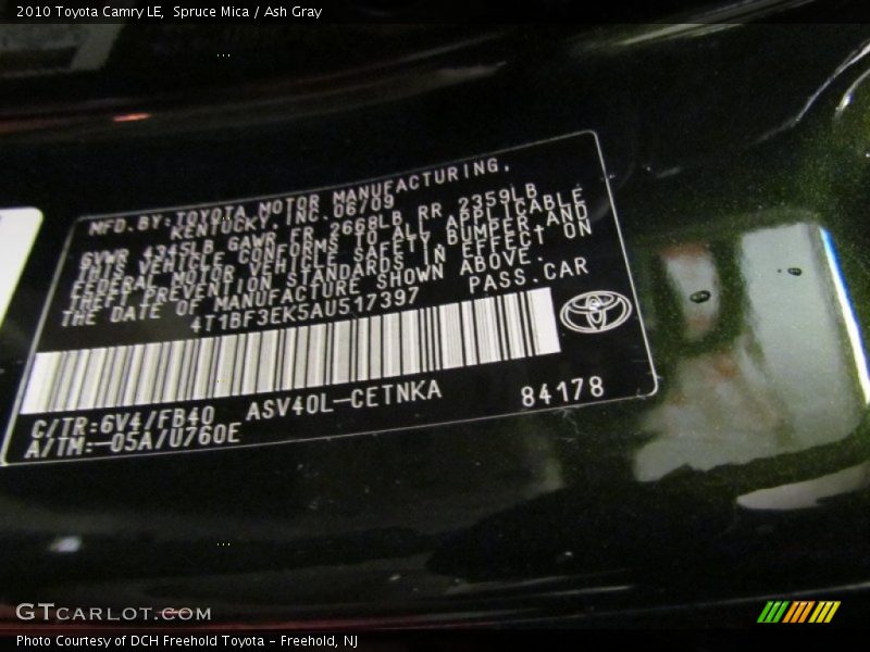 Spruce Mica / Ash Gray 2010 Toyota Camry LE