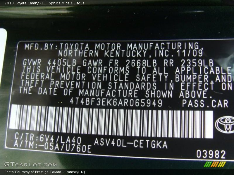 Spruce Mica / Bisque 2010 Toyota Camry XLE