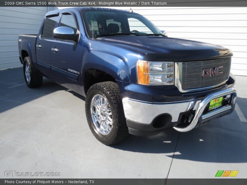 Midnight Blue Metallic / Dark Titanium 2009 GMC Sierra 1500 Work Truck Crew Cab 4x4