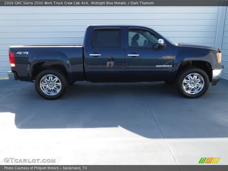 Midnight Blue Metallic / Dark Titanium 2009 GMC Sierra 1500 Work Truck Crew Cab 4x4