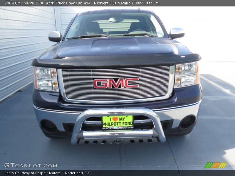 Midnight Blue Metallic / Dark Titanium 2009 GMC Sierra 1500 Work Truck Crew Cab 4x4