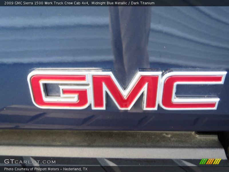 Midnight Blue Metallic / Dark Titanium 2009 GMC Sierra 1500 Work Truck Crew Cab 4x4