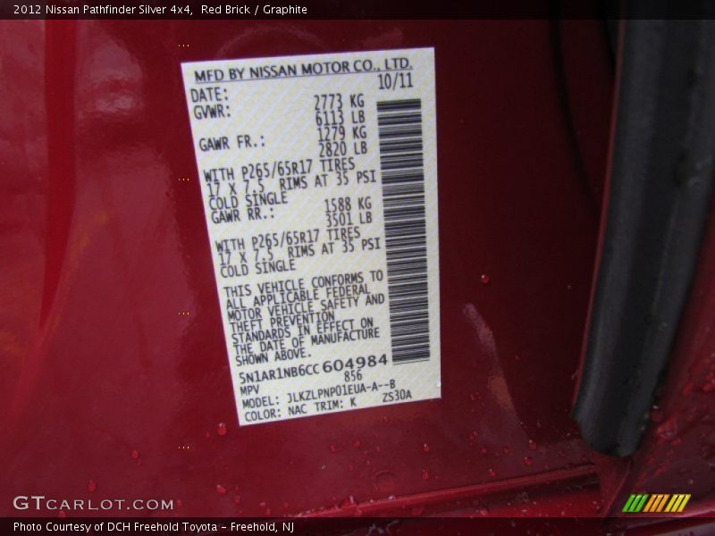 Red Brick / Graphite 2012 Nissan Pathfinder Silver 4x4