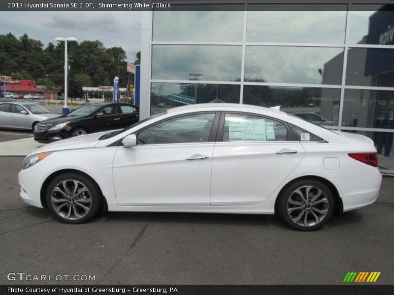 Shimmering White / Black 2013 Hyundai Sonata SE 2.0T