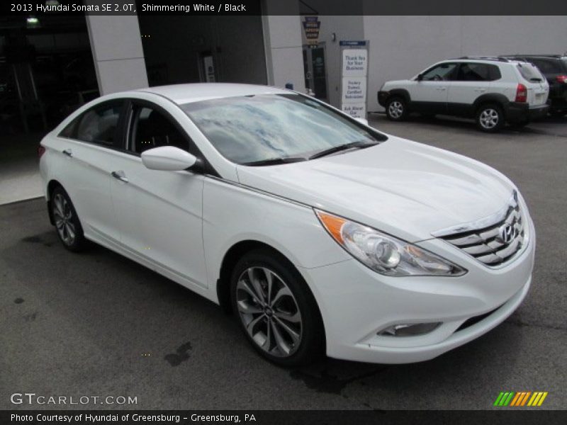 Shimmering White / Black 2013 Hyundai Sonata SE 2.0T