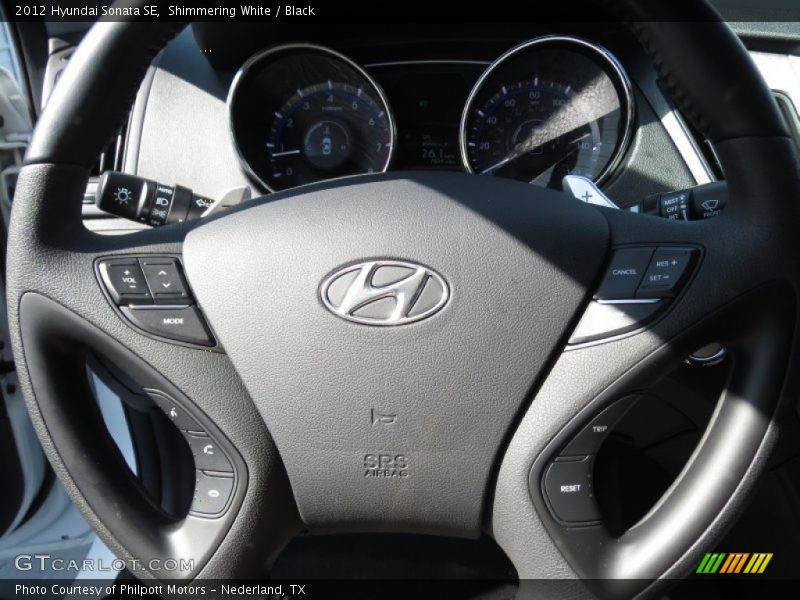 Shimmering White / Black 2012 Hyundai Sonata SE