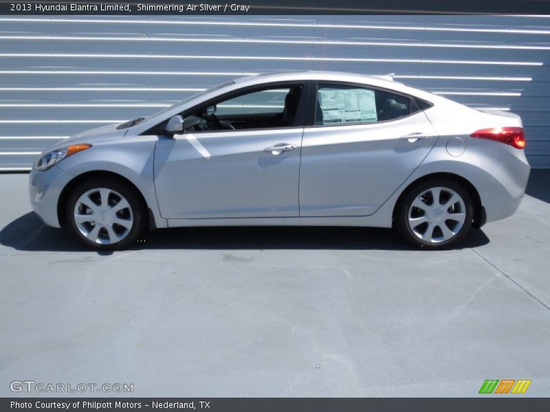Shimmering Air Silver / Gray 2013 Hyundai Elantra Limited