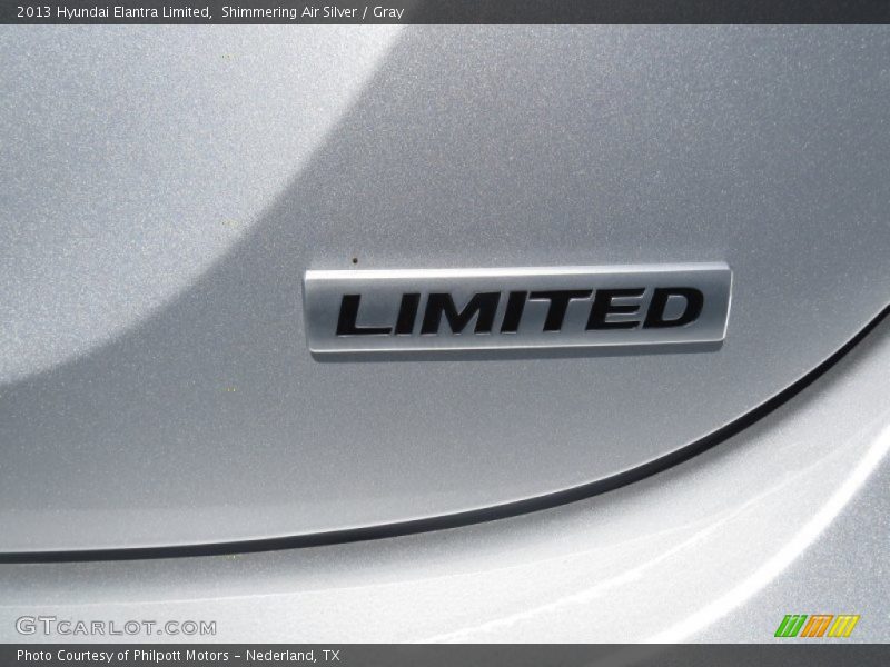 Shimmering Air Silver / Gray 2013 Hyundai Elantra Limited
