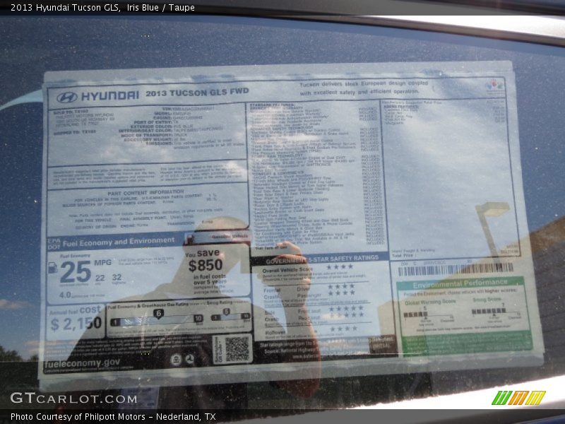 Iris Blue / Taupe 2013 Hyundai Tucson GLS