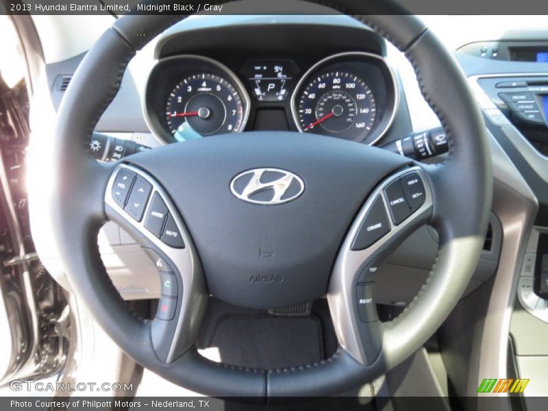 Midnight Black / Gray 2013 Hyundai Elantra Limited
