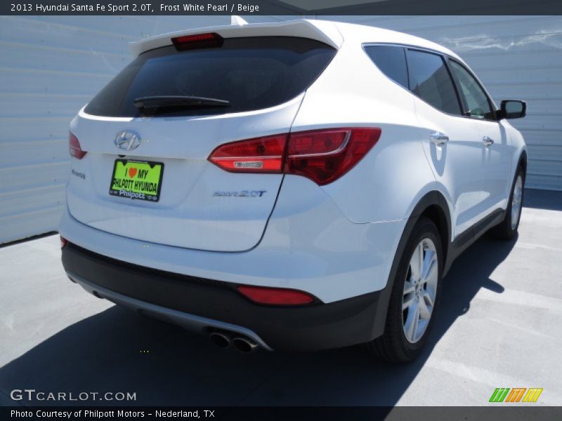 Frost White Pearl / Beige 2013 Hyundai Santa Fe Sport 2.0T