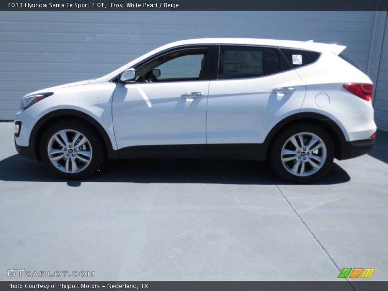 Frost White Pearl / Beige 2013 Hyundai Santa Fe Sport 2.0T