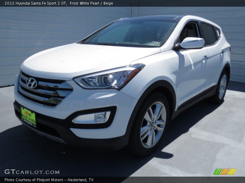 Frost White Pearl / Beige 2013 Hyundai Santa Fe Sport 2.0T
