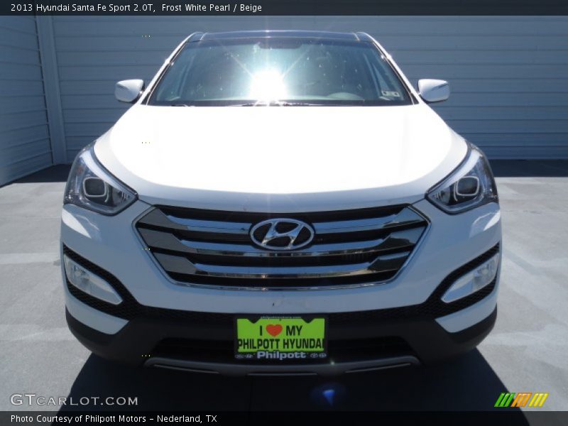 Frost White Pearl / Beige 2013 Hyundai Santa Fe Sport 2.0T