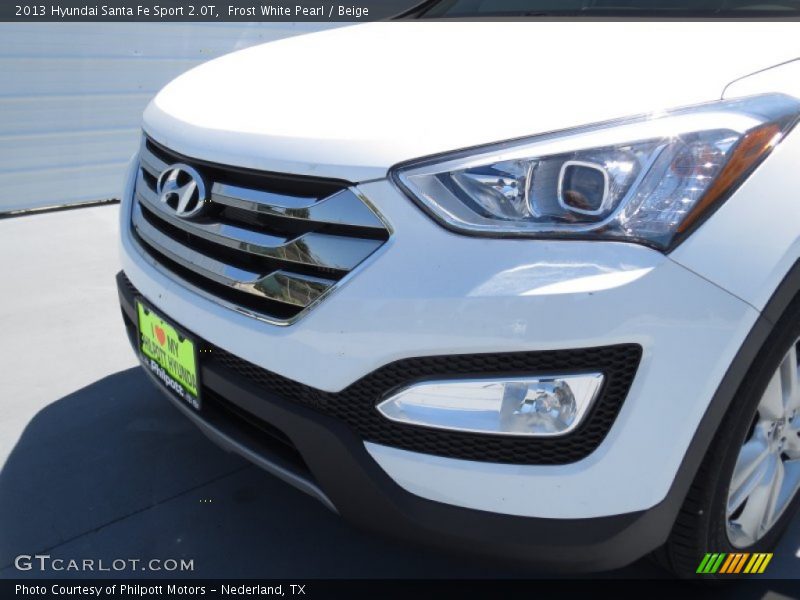 Frost White Pearl / Beige 2013 Hyundai Santa Fe Sport 2.0T
