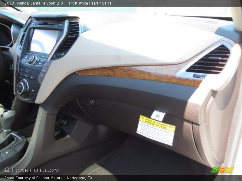 Frost White Pearl / Beige 2013 Hyundai Santa Fe Sport 2.0T