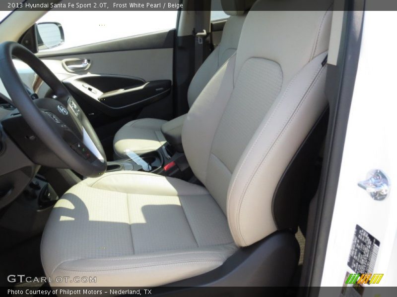 Frost White Pearl / Beige 2013 Hyundai Santa Fe Sport 2.0T