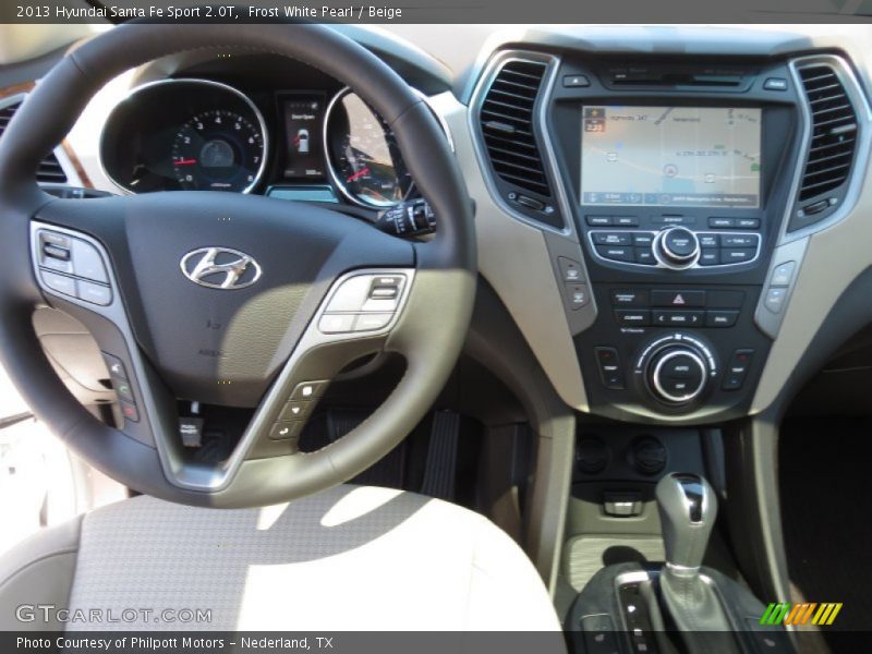 Frost White Pearl / Beige 2013 Hyundai Santa Fe Sport 2.0T