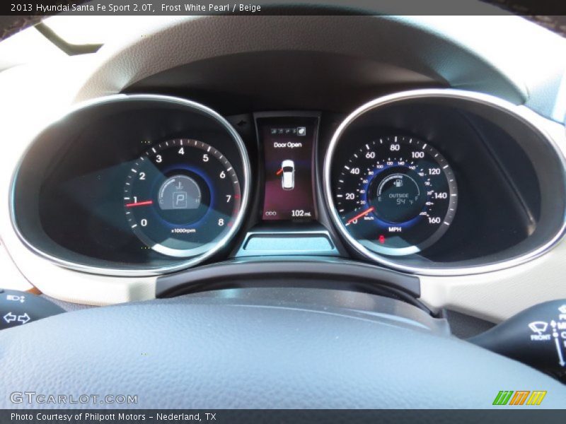 Frost White Pearl / Beige 2013 Hyundai Santa Fe Sport 2.0T
