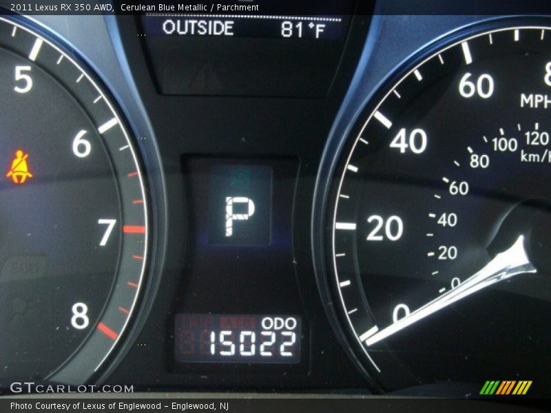 Cerulean Blue Metallic / Parchment 2011 Lexus RX 350 AWD