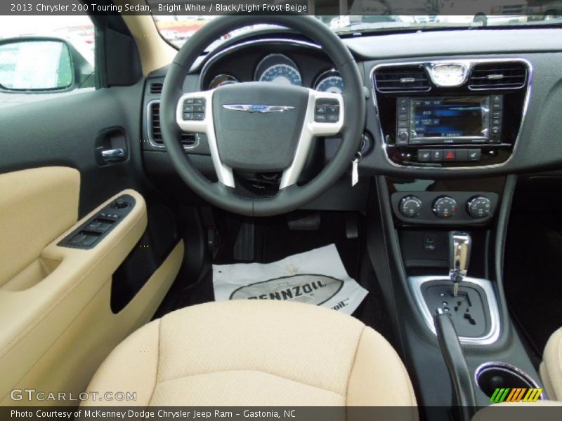 Bright White / Black/Light Frost Beige 2013 Chrysler 200 Touring Sedan