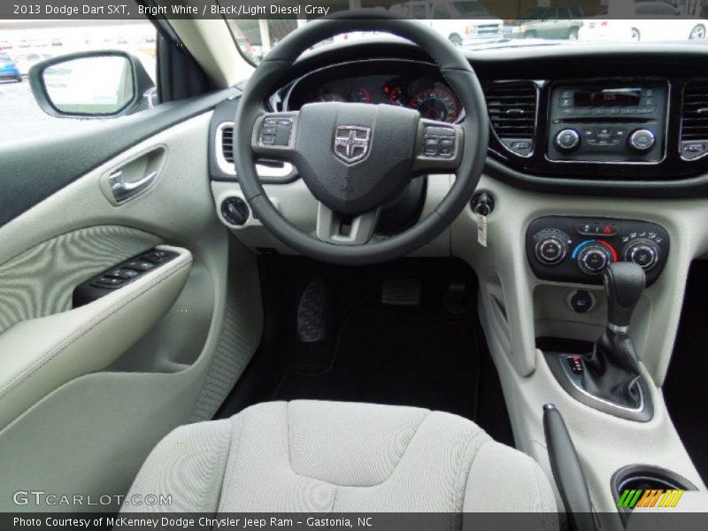 Bright White / Black/Light Diesel Gray 2013 Dodge Dart SXT