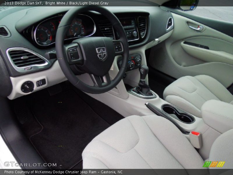 Bright White / Black/Light Diesel Gray 2013 Dodge Dart SXT