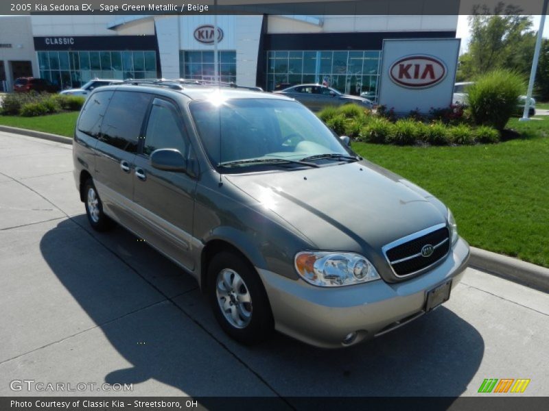 Sage Green Metallic / Beige 2005 Kia Sedona EX