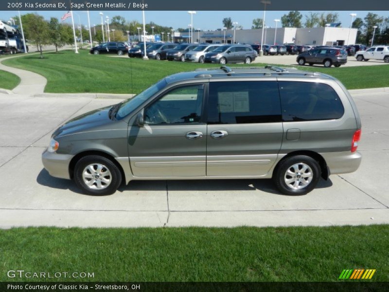 Sage Green Metallic / Beige 2005 Kia Sedona EX