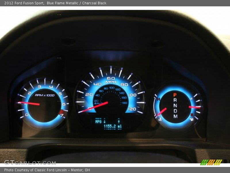 Blue Flame Metallic / Charcoal Black 2012 Ford Fusion Sport