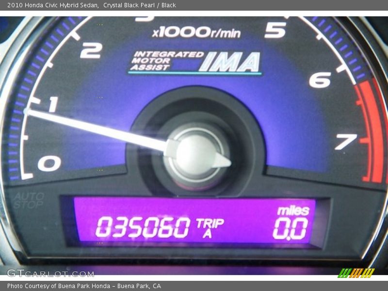 Crystal Black Pearl / Black 2010 Honda Civic Hybrid Sedan