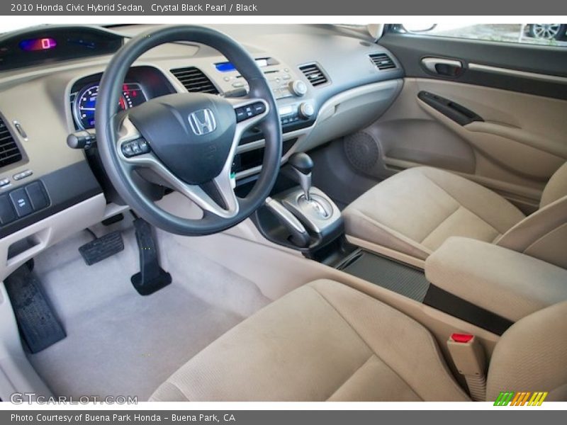 Crystal Black Pearl / Black 2010 Honda Civic Hybrid Sedan