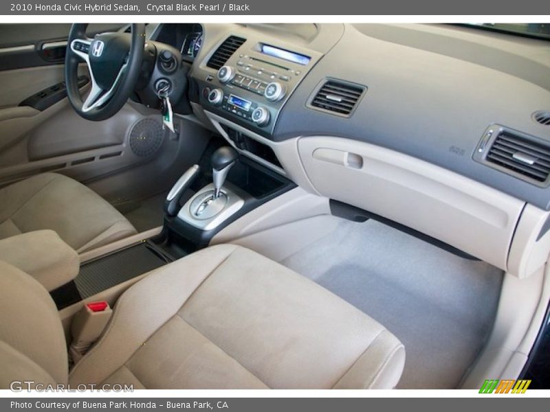 Crystal Black Pearl / Black 2010 Honda Civic Hybrid Sedan