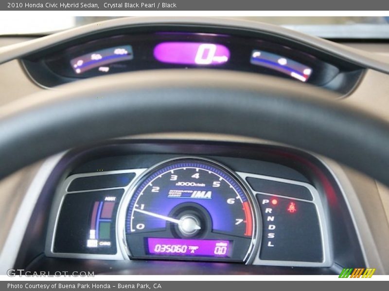 Crystal Black Pearl / Black 2010 Honda Civic Hybrid Sedan