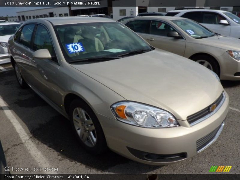 Gold Mist Metallic / Neutral 2010 Chevrolet Impala LT