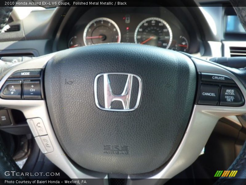 Polished Metal Metallic / Black 2010 Honda Accord EX-L V6 Coupe