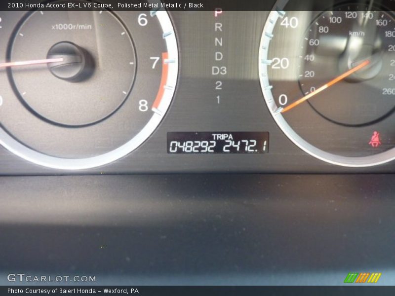Polished Metal Metallic / Black 2010 Honda Accord EX-L V6 Coupe