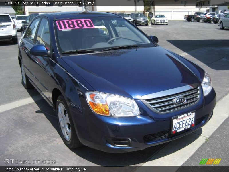 Deep Ocean Blue / Gray 2008 Kia Spectra EX Sedan