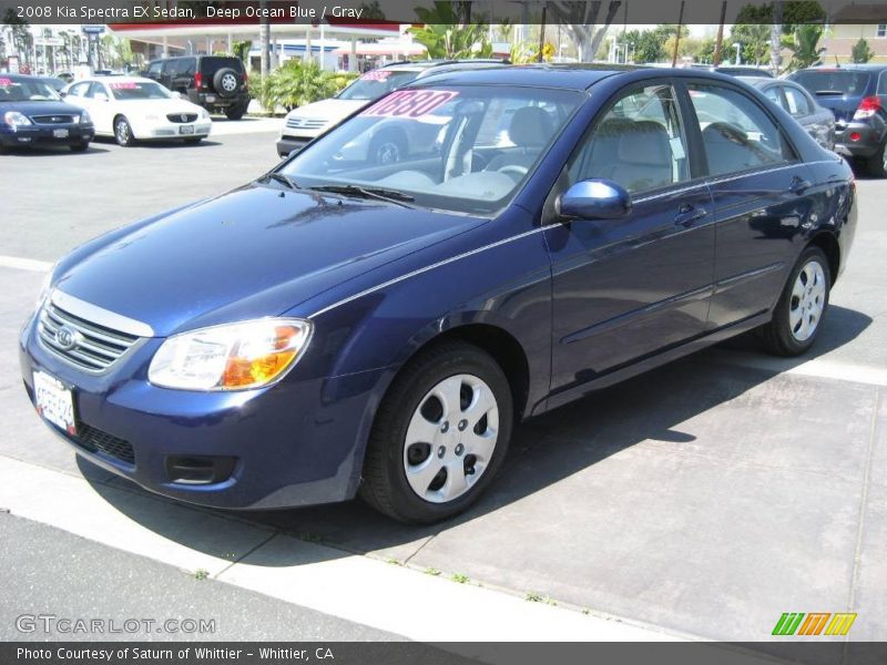 Deep Ocean Blue / Gray 2008 Kia Spectra EX Sedan