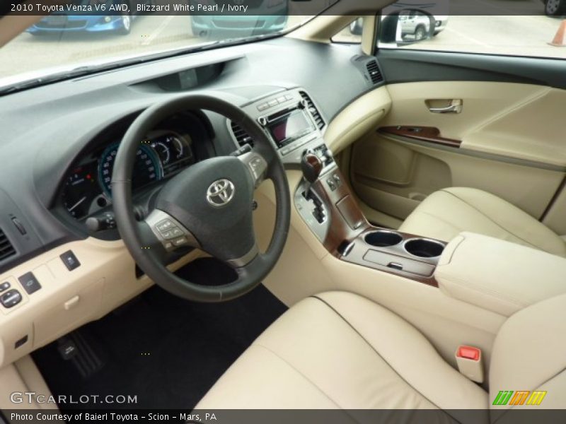 Blizzard White Pearl / Ivory 2010 Toyota Venza V6 AWD