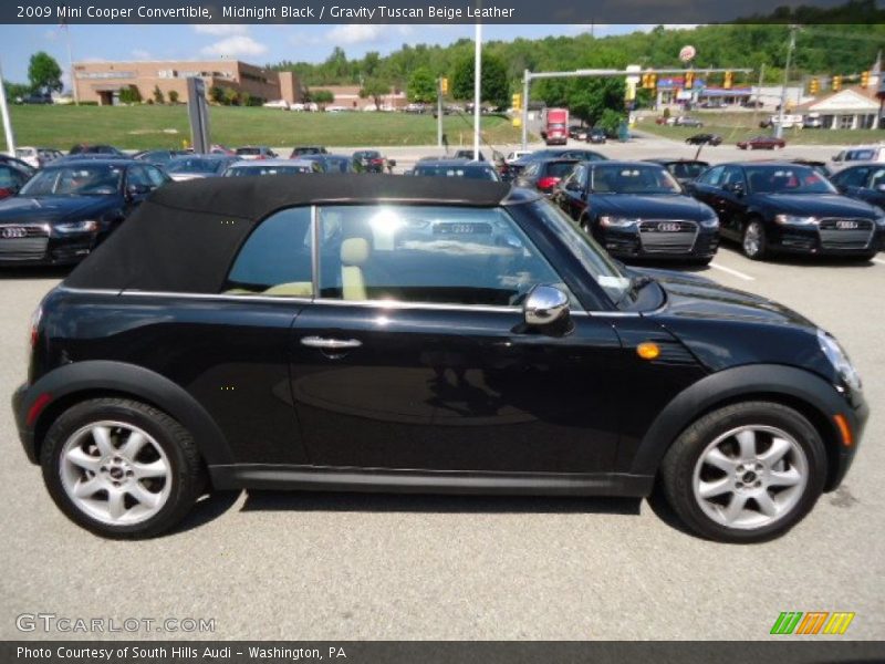 Midnight Black / Gravity Tuscan Beige Leather 2009 Mini Cooper Convertible