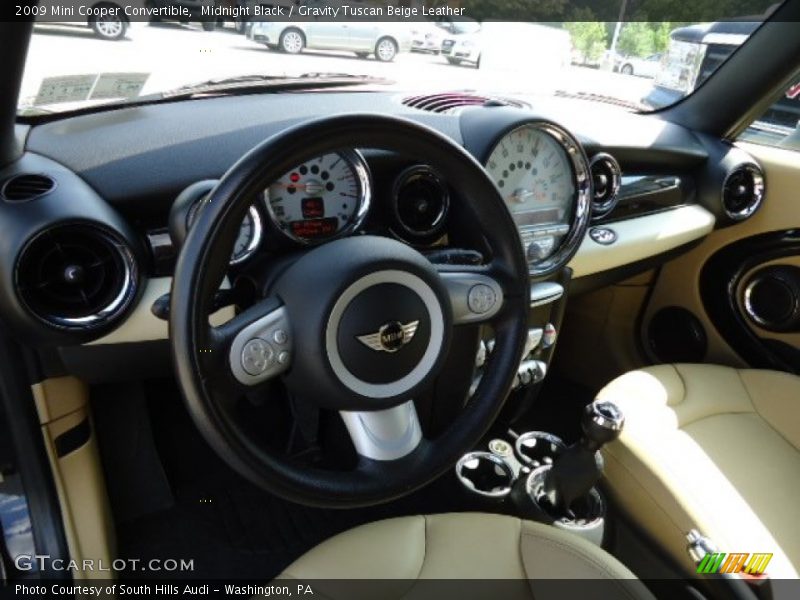 Midnight Black / Gravity Tuscan Beige Leather 2009 Mini Cooper Convertible