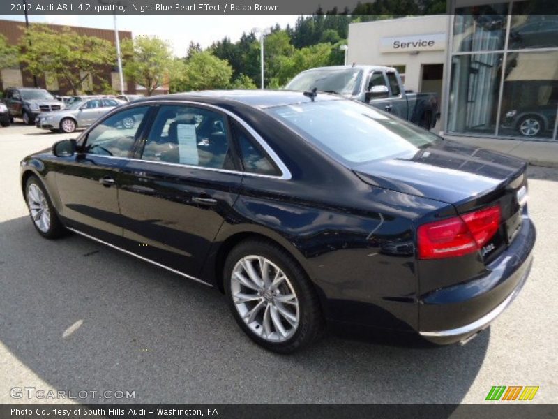 Night Blue Pearl Effect / Balao Brown 2012 Audi A8 L 4.2 quattro