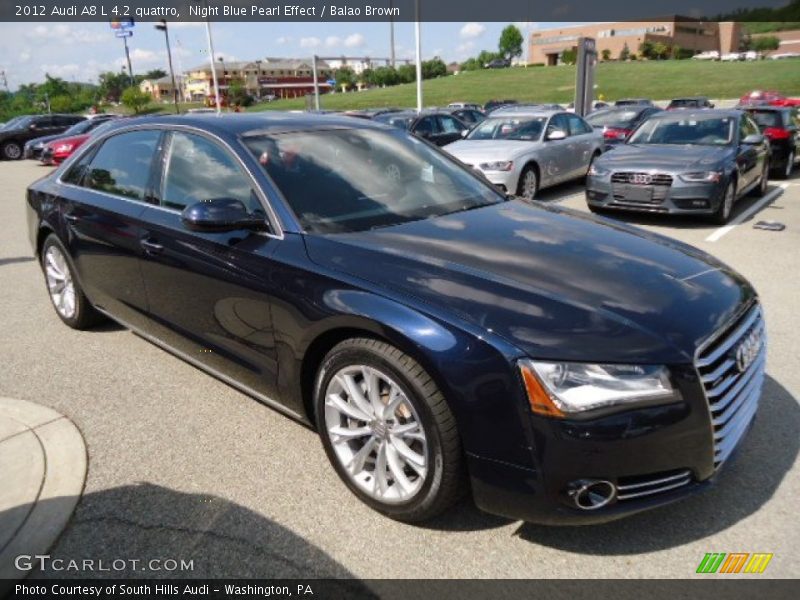 Night Blue Pearl Effect / Balao Brown 2012 Audi A8 L 4.2 quattro